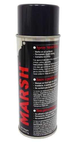 MARSH Stencil Ink, 14 fl oz Spray Can, Black (Net weight 11 fl oz)