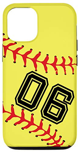 iPhone 12/12 Pro Softball Player  06 Jersey No 06 Number Ball Sport Gift Idea Case
