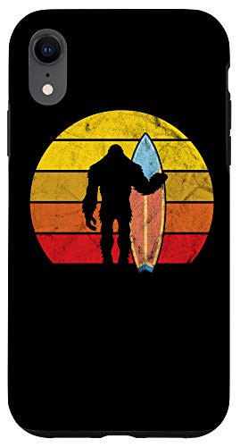 iPhone XR Retro Bigfoot Surfing Surfboard Sasquatch Case