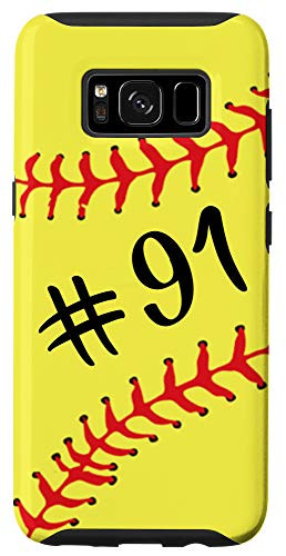 Galaxy S8 Softball Player 91 Jersey No  91 Uniform Number Ball Gift Case