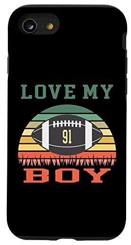 iPhone SE (2020) / 7 / 8 Love My Boy Number 91 Football Proud Mom Dad Case