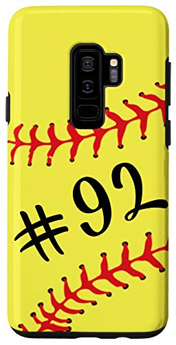 Galaxy S9Plus Softball Player 92 Jersey No  92 Uniform Number Ball Gift Case
