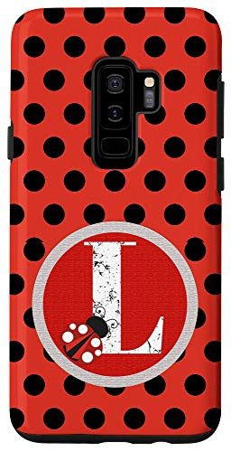 Galaxy S9Plus Polka Dots Ladybug Monogram Name Initial Letter L Case