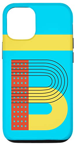 iPhone 12/12 Pro Initial Names Letter B Turquoise Yellow Design by Tighe Case