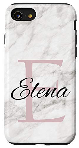 iPhone SE (2020) / 7 / 8 Elena Pink Monogram Letter E Girls Personalized Name Case
