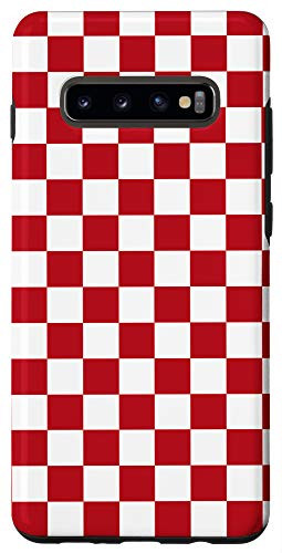 Galaxy S10Plus Red Checkerboard, Checkered, Checker Board Case