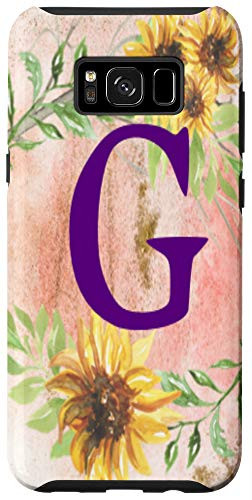 Galaxy S8Plus Watercolor Flower Monogram Letter G Blush Background Case