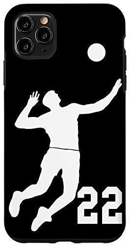 iPhone 11 Pro Max  22, Number 22 Volleyball player black background Case