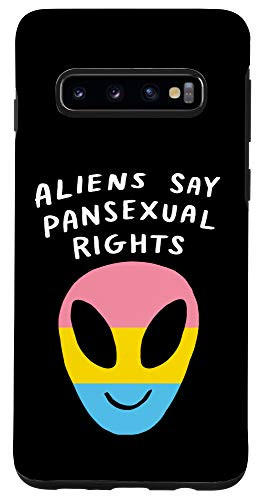 Galaxy S10 Aliens Say Pansexual Rights LGBTQIA Pan Pride Flag Space Case
