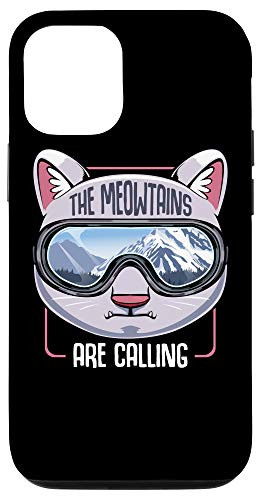 iPhone 12/12 Pro The Meowtains Are Calling Ski Snowboard Skiing Snowboarding Case