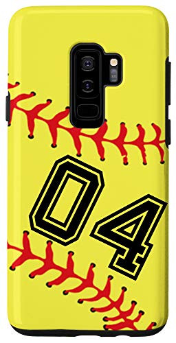 Galaxy S9Plus Softball Player  04 Jersey No 04 Number Ball Sport Gift Idea Case