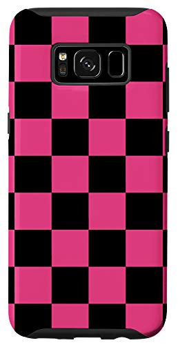 Galaxy S8 Checkered Black And Pink Checkerboard Phone Case