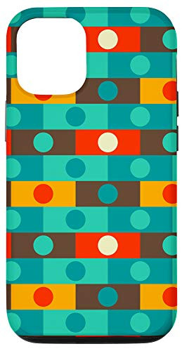 iPhone 12/12 Pro Modern Retro Colorful Circle Square Pattern Gift Case