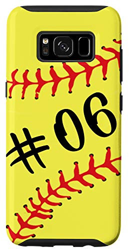 Galaxy S8 Softball Player  06 Jersey Back No 06 Number Sport Gift Case
