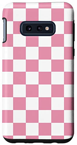 Galaxy S10e Checkers - Rose Pink Checkered Checkerboard Case