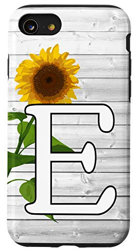 iPhone SE (2020) / 7 / 8 Sunflower White Letter E Initial Monogram Personalized Gift Case