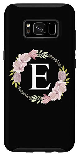 Galaxy S8 Floral Monogram Initial Letter E With Pink Magnolia Flowers Case