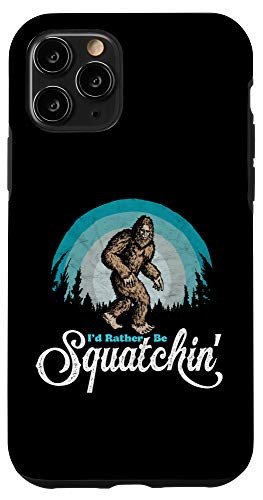 iPhone 11 Pro I'd Rather be Squatchin' Vintage Funny Bigfoot 80s Sasquatch Case