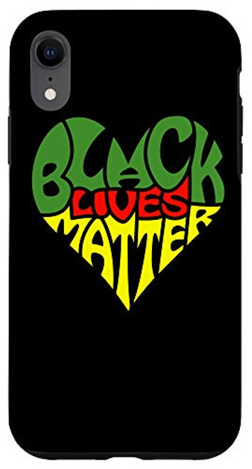 iPhone XR Black Lives Matter / Heart Graphic Pan African Flag Colors Case