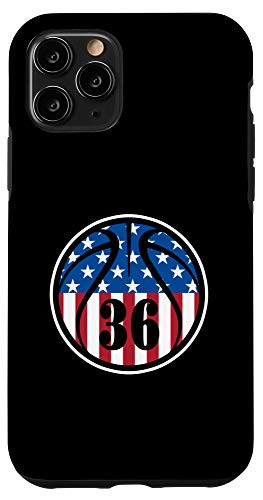 iPhone 11 Pro  36 Basketball Number 36 Jersey USA American Flag Case