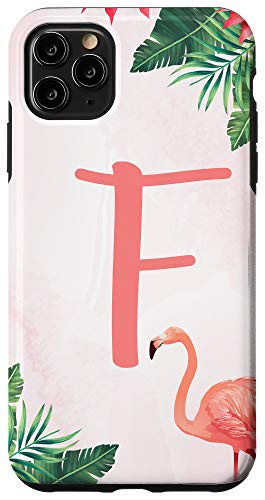 iPhone 11 Pro Max Personalized Girly Name Capital F Flamingo Initial Letter Case