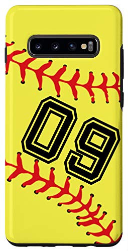 Galaxy S10Plus Softball Player  09 Jersey No 09 Number Ball Sport Gift Idea Case