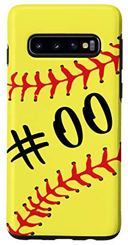 Galaxy S10 Softball Player  00 Back No 00 Jersey Number Sport Gift Case