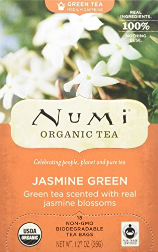 Numi Organic Tea Jasmine Green, 18 Count Box of Tea Bags