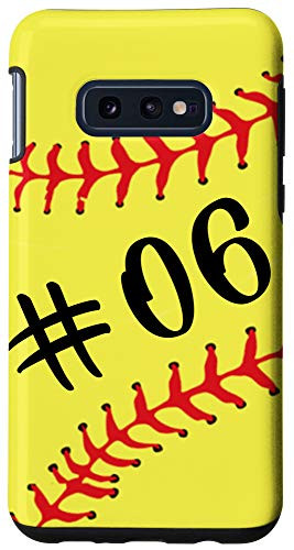 Galaxy S10e Softball Player  06 Jersey Back No 06 Number Sport Gift Case