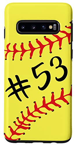 Galaxy S10 Softball Player  53 Jersey Back No 53 Number Sport Gift Case