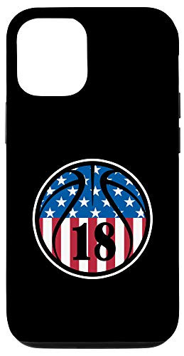 iPhone 12/12 Pro  18 Basketball Number 18 Jersey USA American Flag Case