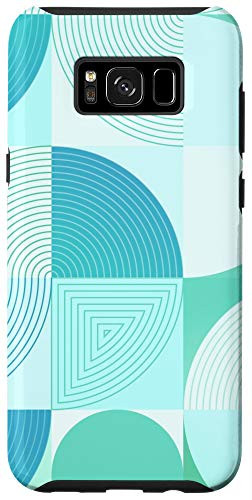 Galaxy S8Plus Geometric Wave Circle and Triangle Green and Blue Case