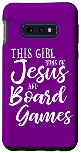 Galaxy S10e This Girl Runs On Jesus And Board Games Gift Purple Case