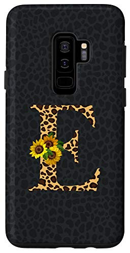 Galaxy S9Plus Leopard Cheetah Animal Print Sunflower Letter E Monogram Case