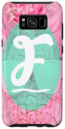 Galaxy S8Plus Tropical Pineapple Monogram Letter F Pink Sunglasses Case