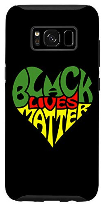 Galaxy S8 Black Lives Matter / Heart Graphic Pan African Flag Colors Case