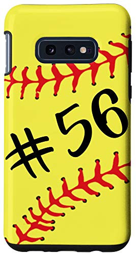 Galaxy S10e Softball Player  56 Jersey Back No 56 Number Sport Gift Case