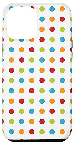 iPhone 12 Pro Max Multi Polka Dots Pattern Dot Circle Red Green Blue Orange Case