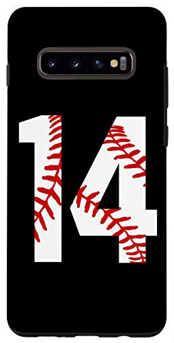 Galaxy S10Plus Vintage Baseball Mom  14 Jersey Baseball Player Number 14 Case