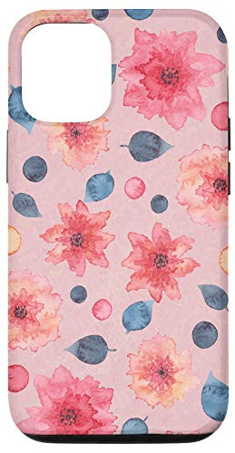iPhone 12/12 Pro Floral Pattern Pink Pastel Flowers Summer Garden Case