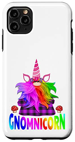 iPhone 11 Pro Max Garden Gnome Unicorn Gnomnicorn Mushroom Red Buffalo Plaid Case