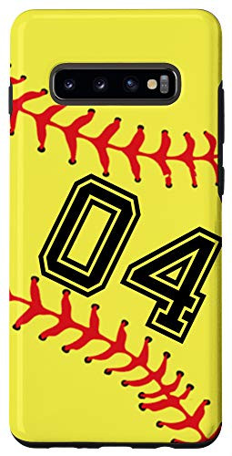 Galaxy S10Plus Softball Player  04 Jersey No 04 Number Ball Sport Gift Idea Case
