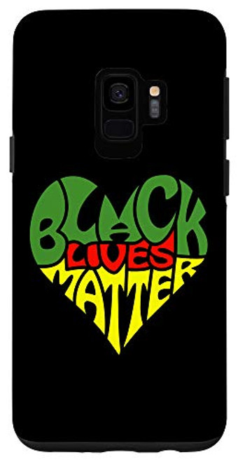 Galaxy S9 Black Lives Matter / Heart Graphic Pan African Flag Colors Case