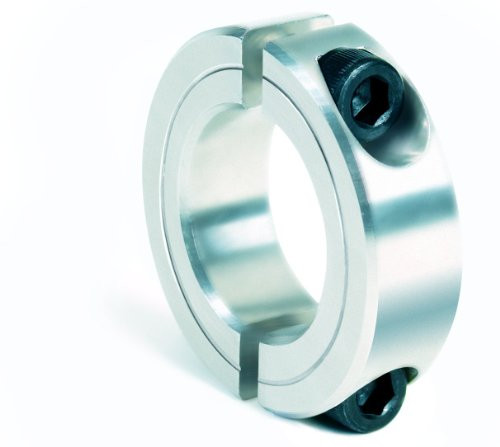 Climax Metal 2C-100-A Aluminum Two-Piece Clamping Collar, 1" Bore Size, 1-3/4" OD, With 1/4-28 x 5/8 Set Screw