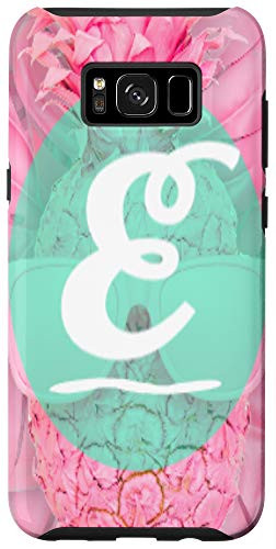 Galaxy S8Plus Tropical Pineapple Monogram Letter E Pink Sunglasses Case