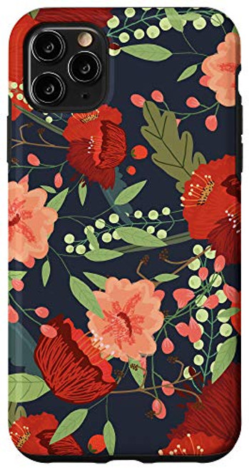 iPhone 11 Pro Max Cute Colorful Pink  and  Red Garden Botanical Floral Pattern Case iPhone 11 Pro Max Cute Colorful Pink  and  Red Garden Botanical Floral Pattern Case