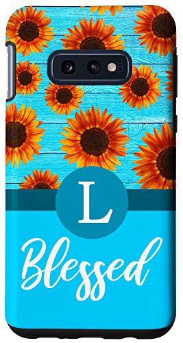 Galaxy S10e Letter L Initial Monogram Sunflowers-Blessed Inspirational Case