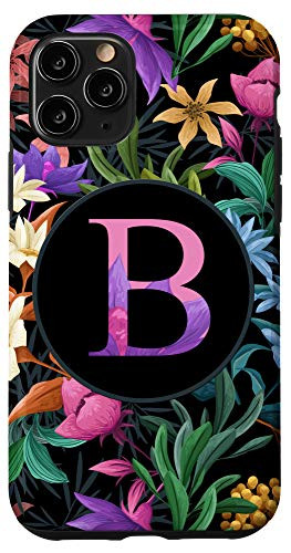iPhone 11 Pro Floral Monogram B Flower Girly Tropical Initial Letter Case