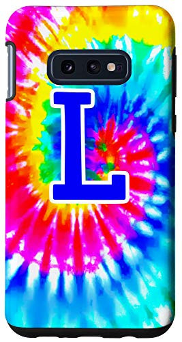 Galaxy S10e Tie Dye Letter L-Tie Dye Retro Colorful Monogram Initial L Case