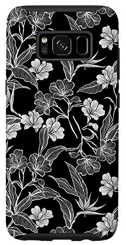 Galaxy S8 White Flowers Bouquet Floral Pattern Botanical Garden Black Case